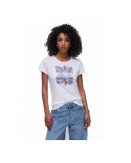 LIU-JO T SHIRT DONNA CON STAMPA E STRASS WHITE WA6493 126