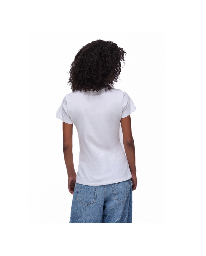 LIU-JO T SHIRT DONNA CON STAMPA E STRASS WHITE WA6493 126