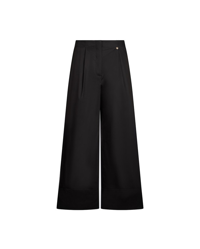 LIU-JO PANTALONI DONNA PANTS FLARE IN POPELINE BLACK WA6498 126