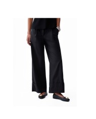 LIU-JO PANTALONI DONNA PANTS FLARE IN POPELINE BLACK WA6498 126