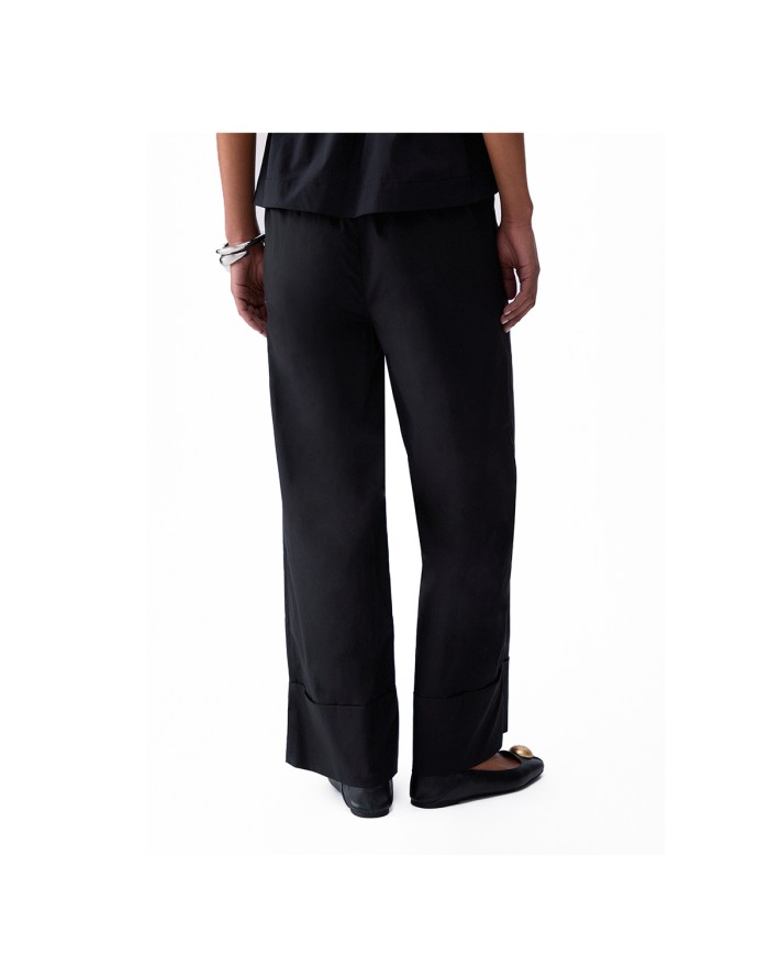 LIU-JO PANTALONI DONNA PANTS FLARE IN POPELINE BLACK WA6498 126