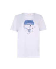 LIU-JO T SHIRT DONNA IN COTONE CON STAMPA WHITE WA6502 126