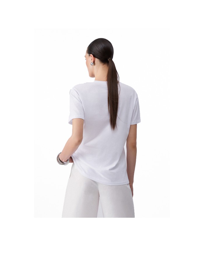 LIU-JO T SHIRT DONNA IN COTONE CON STAMPA WHITE WA6502 126