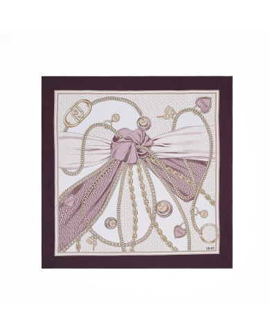 LIU-JO FOULARD DONNA GRANDE CON FIOCCO CRANBERRY 2A6048 126