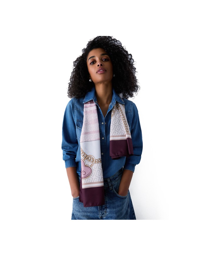 LIU-JO FOULARD DONNA GRANDE CON FIOCCO CRANBERRY 2A6048 126