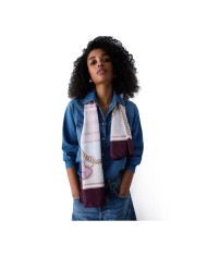 LIU-JO FOULARD DONNA GRANDE CON FIOCCO CRANBERRY 2A6048 126