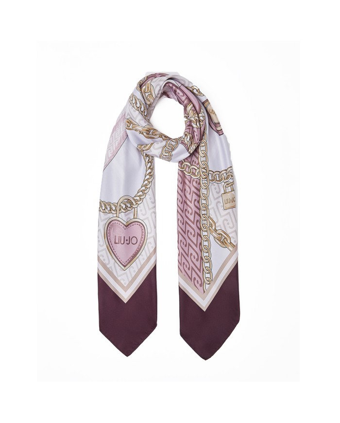 LIU-JO FOULARD DONNA GRANDE CON FIOCCO CRANBERRY 2A6048 126