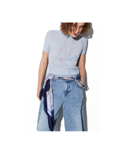 LIU-JO FOULARD DONNA GRANDE CON FIOCCO DRESS BLUE 2A6048 126