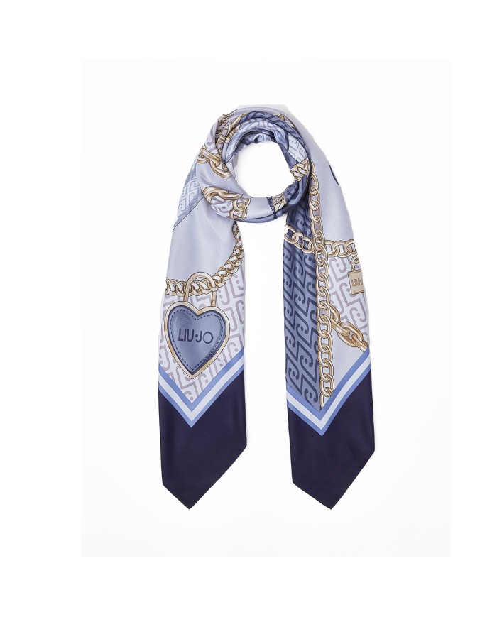 LIU-JO FOULARD DONNA GRANDE CON FIOCCO DRESS BLUE 2A6048 126
