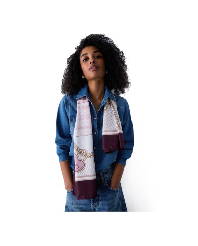 LIU-JO FOULARD DONNA GRANDE CON FIOCCO SOFT PEONY ROSA 2A6048 126