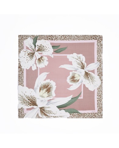 LIU-JO FOULARD DONNA GRANDE CON ORCHIDEA ROSA 2A6050 126