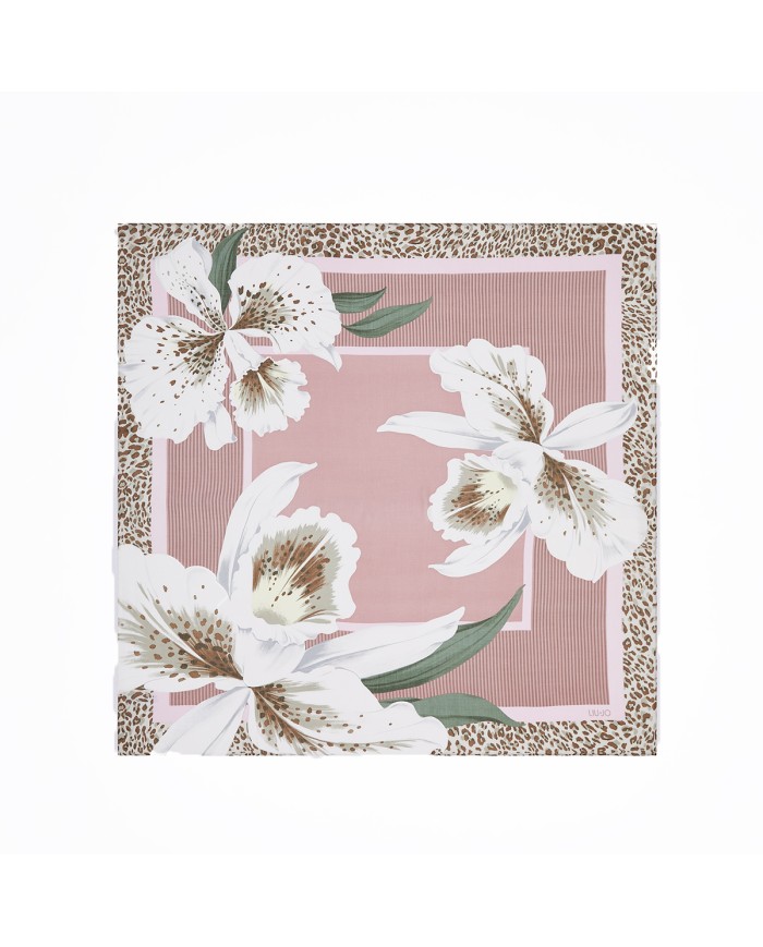 LIU-JO FOULARD DONNA GRANDE CON ORCHIDEA ROSA 2A6050 126