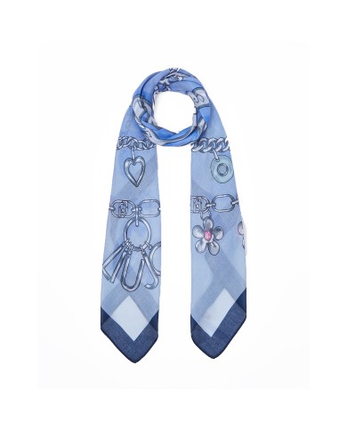 LIU-JO FOULARD DONNA GRANDE DUSTY BLUE 2A6054 126