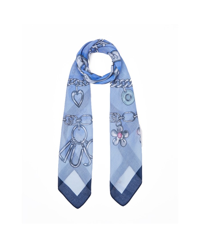 LIU-JO FOULARD DONNA GRANDE DUSTY BLUE 2A6054 126
