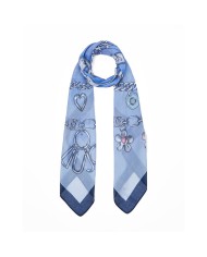 LIU-JO FOULARD DONNA GRANDE DUSTY BLUE 2A6054 126
