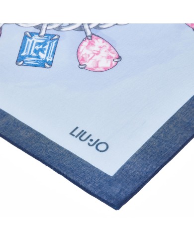 LIU-JO FOULARD DONNA GRANDE DUSTY BLUE 2A6054 126