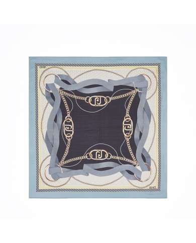 LIU-JO FOULARD DONNA A NASTRI DUSTY BLUE 2A6055 126