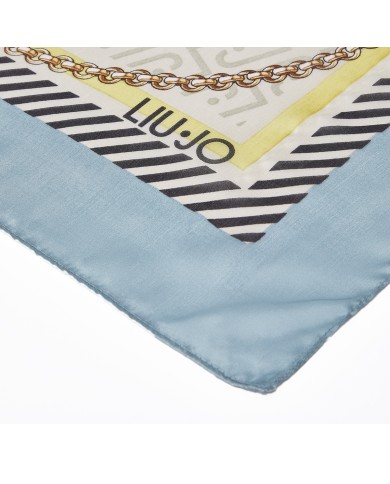 LIU-JO FOULARD DONNA A NASTRI DUSTY BLUE 2A6055 126