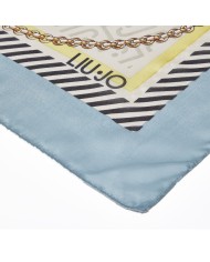 LIU-JO FOULARD DONNA A NASTRI DUSTY BLUE 2A6055 126