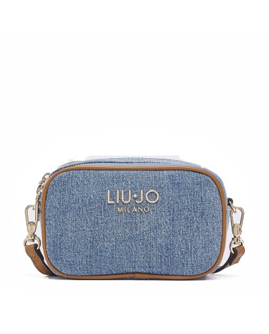 LIU-JO BORSA DONNA CROSSBODY BAG SMALL IN LIGHT DENIM BLACK AA6100 126