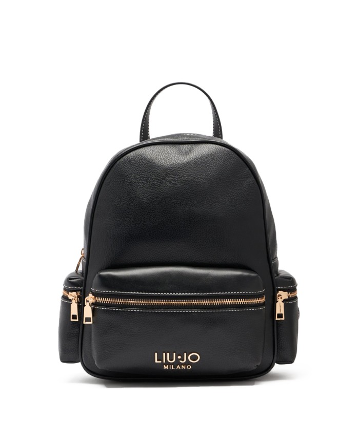 LIU-JO ZAINO DONNA BACKPACK MEDIO PELLE BLACK AA6136 126