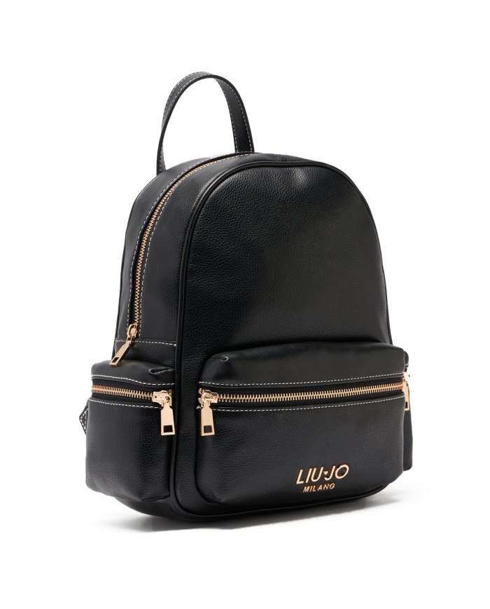 LIU-JO ZAINO DONNA BACKPACK MEDIO PELLE BLACK AA6136 126