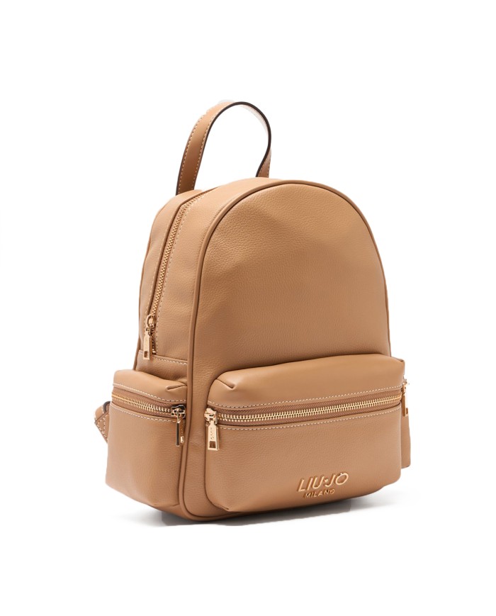 LIU-JO ZAINO DONNA BACKPACK MEDIO PELLE CAMMELLO AA6136 126
