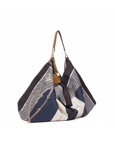 LIU-JO BORSA DONNA HOBO BAG FOULARD BLACK AA6194 126