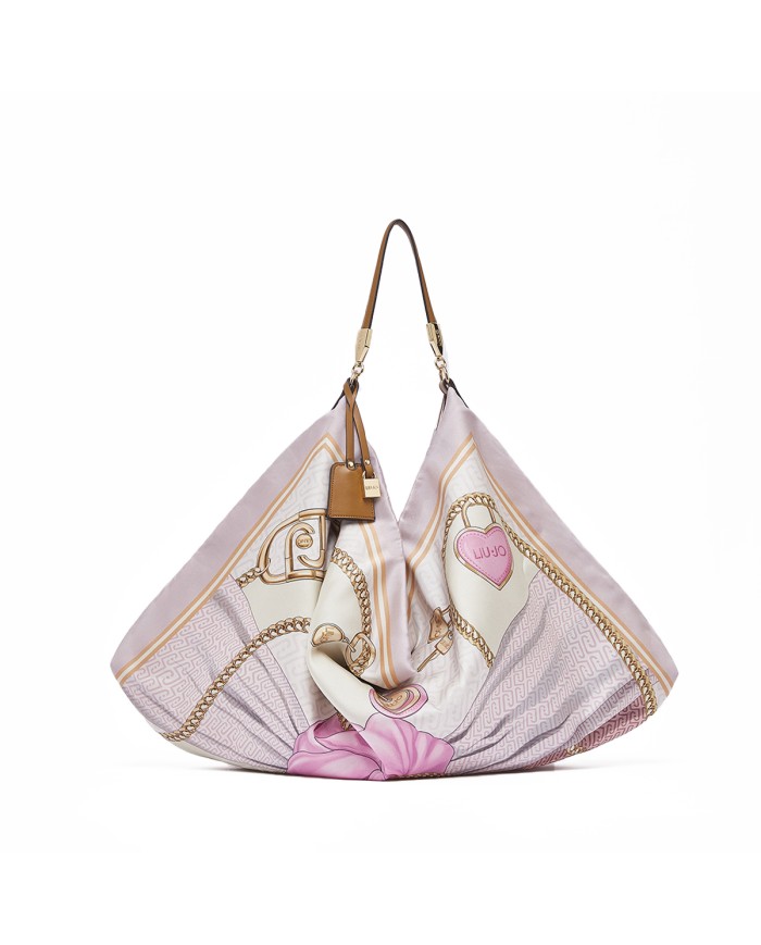 LIU-JO BORSA DONNA HOBO BAG FOULARD SOFT PEONY AA6194 126