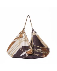 LIU-JO BORSA DONNA HOBO BAG FOULARD SOFT BRUSHED CHOCOLATE AA6194 126