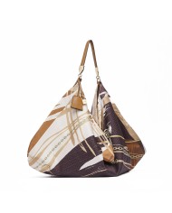 LIU-JO BORSA DONNA HOBO BAG FOULARD SOFT BRUSHED CHOCOLATE AA6194 126