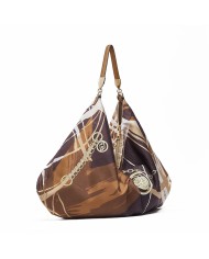 LIU-JO BORSA DONNA HOBO BAG FOULARD SOFT BRUSHED CHOCOLATE AA6194 126