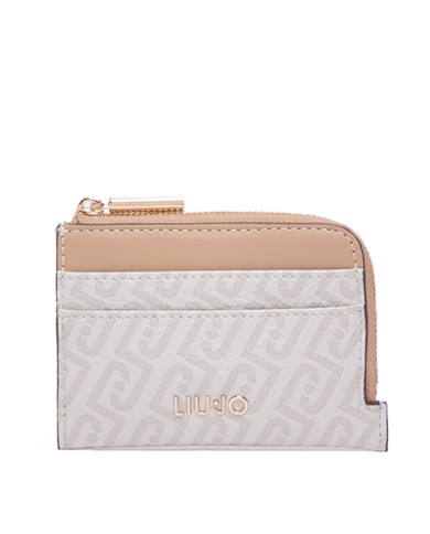 LIU-JO PORTACARTE DONNA MONOGRAM NATURAL DARK CIPIRA AA6173 126