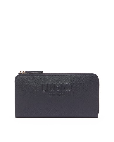 LIU-JO PORTAFOGLIO DONNA GRANDE ALL AROUND ZIP BLACK AA6285 126