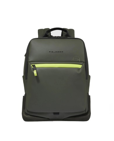 PIQUADRO ZAINO UOMO BACKPACK CORNER RESISTENTE ALL'ACQUA PORTA PC 14" E IPAD VERDE CA6464C2OW CO