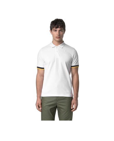 K-WAY POLO UOMO SAINT VINCENT PIQUE SLIM WHITE K11285BW 126