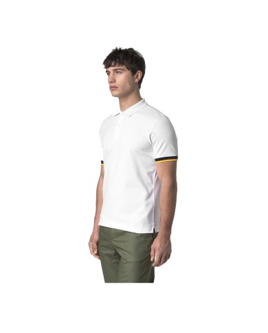 K-WAY POLO UOMO SAINT VINCENT PIQUE SLIM WHITE K11285BW 126