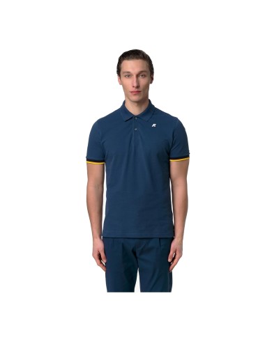 K-WAY POLO UOMO SAINT VINCENT PIQUE SLIM BLUE DEEP COBALT K11285BW 126
