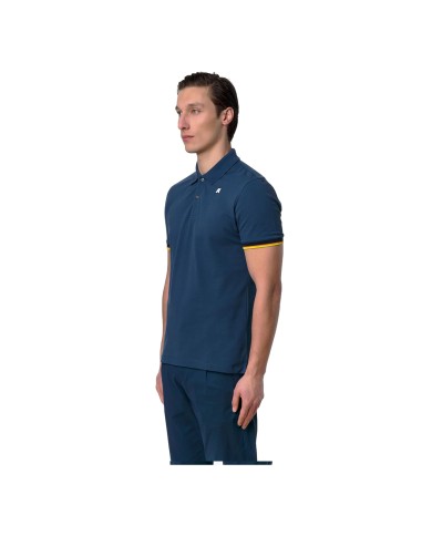 K-WAY POLO UOMO SAINT VINCENT PIQUE SLIM BLUE DEEP COBALT K11285BW 126