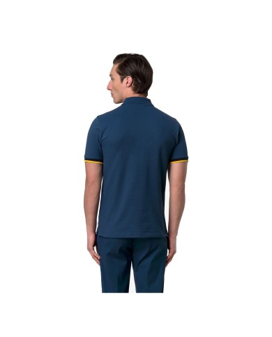 K-WAY POLO UOMO SAINT VINCENT PIQUE SLIM BLUE DEEP COBALT K11285BW 126