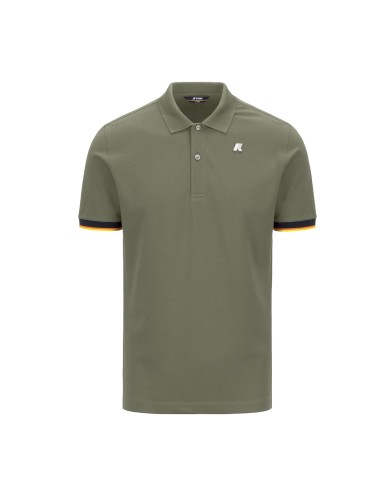 K-WAY POLO UOMO SAINT VINCENT PIQUE SLIM GREEN LICHEN K11285BW 126