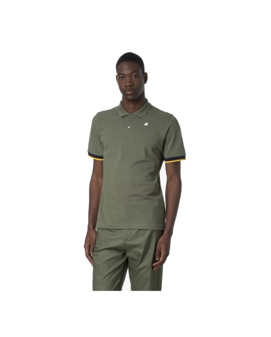 K-WAY POLO UOMO SAINT VINCENT PIQUE SLIM GREEN LICHEN K11285BW 126