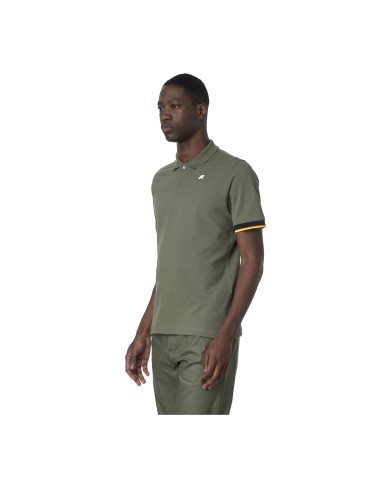 K-WAY POLO UOMO SAINT VINCENT PIQUE SLIM GREEN LICHEN K11285BW 126