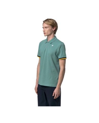 K-WAY POLO UOMO SAINT VINCENT PIQUE SLIM GREEN LIME K11285BW 126
