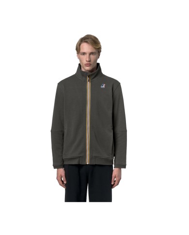 K-WAY FELPA UOMO FLEECE PEPIN POLY COTTON GREEN BLACKISH KK1126 126
