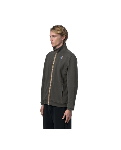K-WAY FELPA UOMO FLEECE PEPIN POLY COTTON GREEN BLACKISH KK1126 126