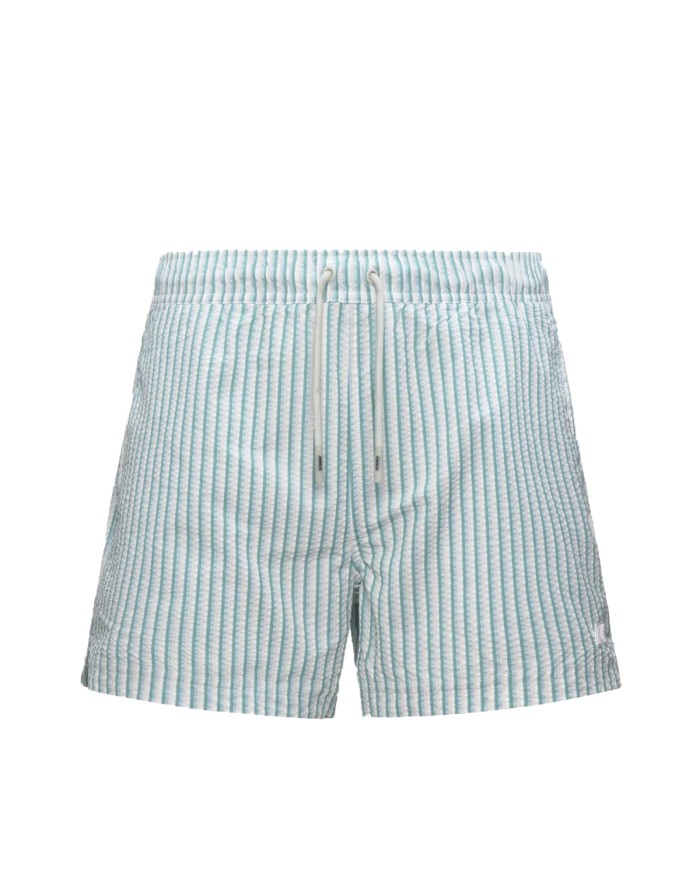 K-WAY BERMUDA UOMO BATHING SUITS HEZEL MULTISTRIPES BEACH WHITE LIGHT BLUE GREEN K2158HW 126