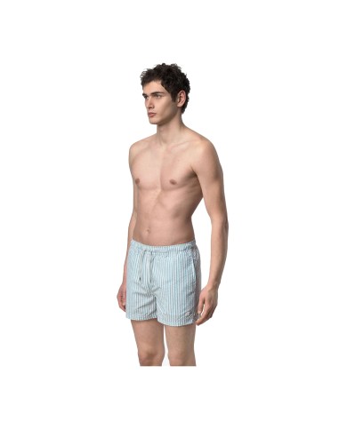 K-WAY BERMUDA UOMO BATHING SUITS HEZEL MULTISTRIPES BEACH WHITE LIGHT BLUE GREEN K2158HW 126
