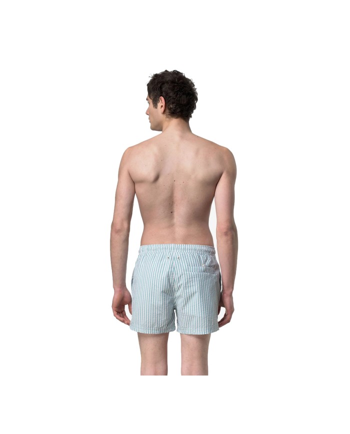 K-WAY BERMUDA UOMO BATHING SUITS HEZEL MULTISTRIPES BEACH WHITE LIGHT BLUE GREEN K2158HW 126