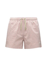 K-WAY BERMUDA UOMO BATHING SUITS HEZEL MULTISTRIPES BEACH WHITE PINK VIOLET GREEN K2158HW 126